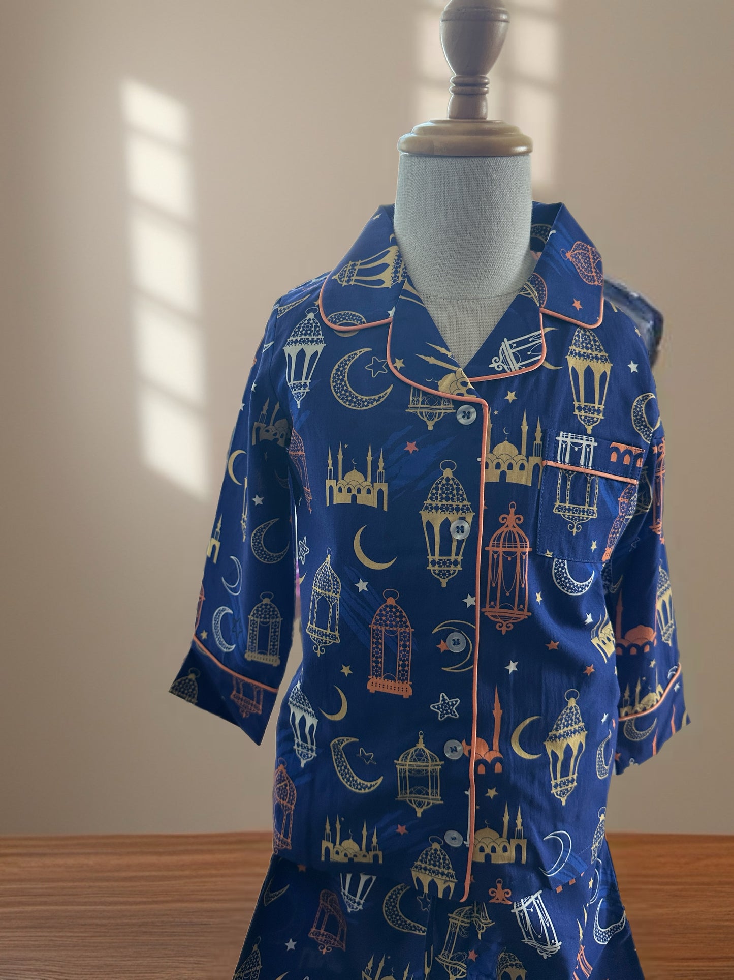 Cotton 'Lanterns' Pyjama set with elastic bottoms - LONG set