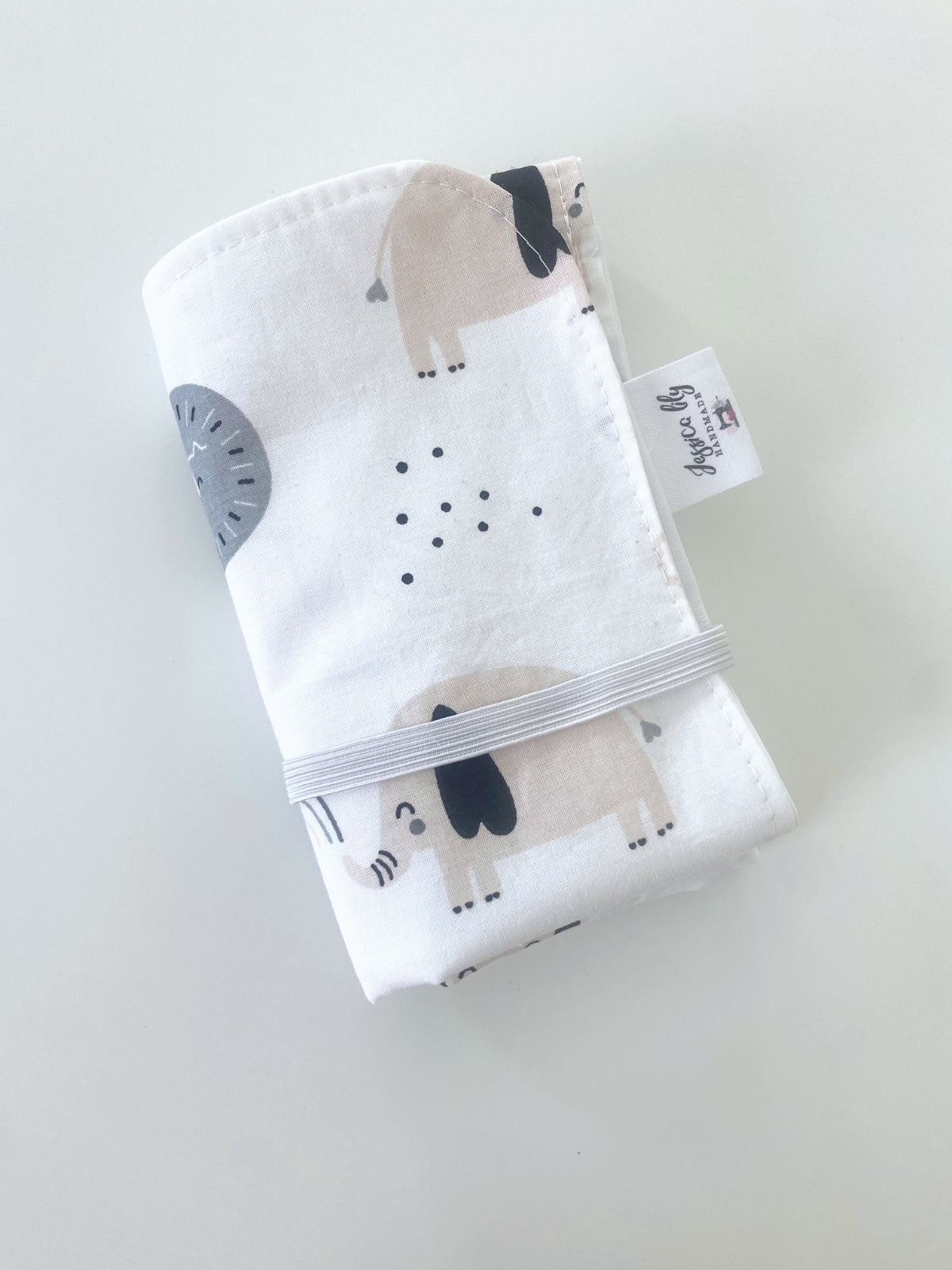 Waterproof changing mat in elephants pattern