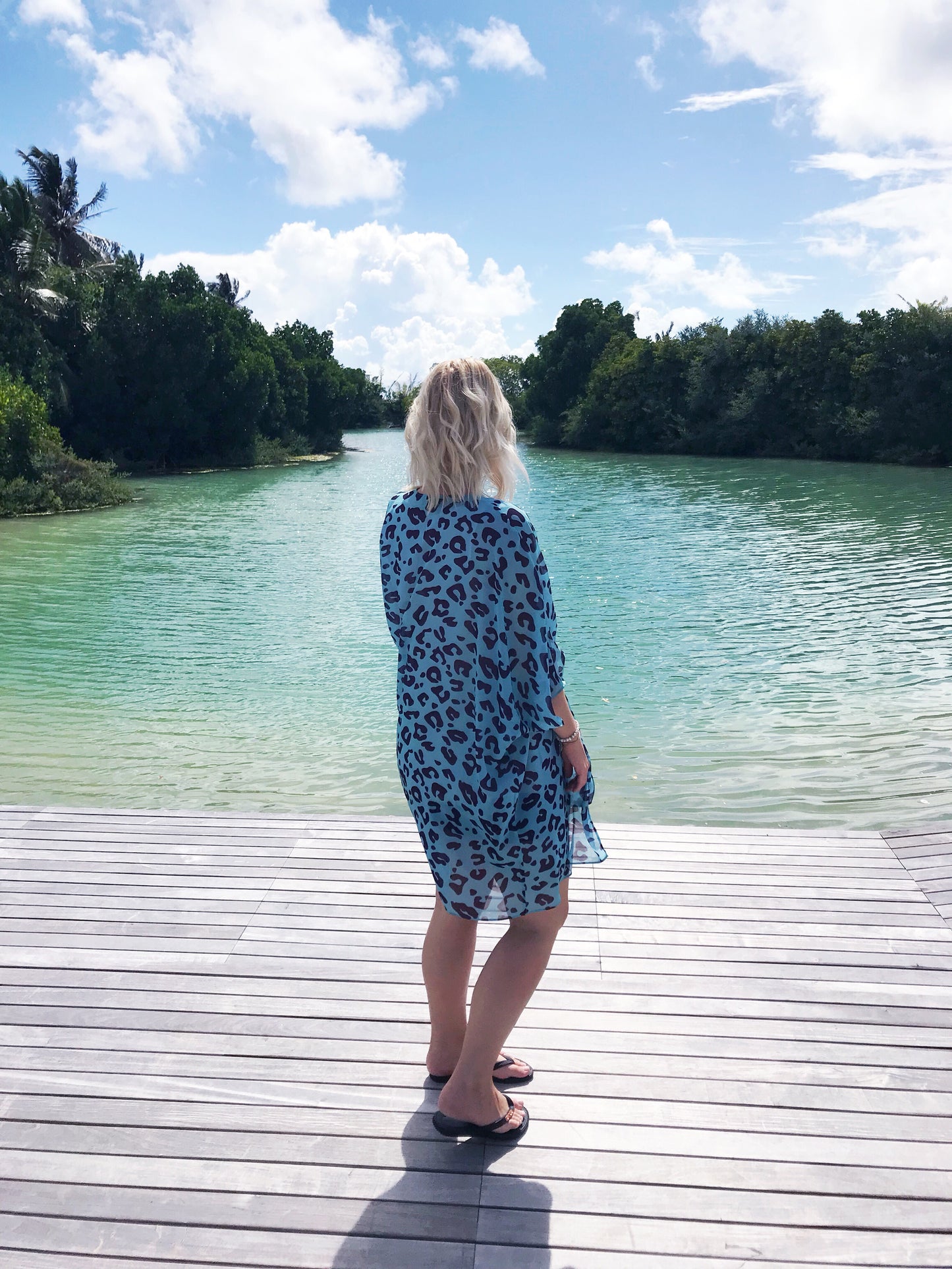 Teal and Fig Animal/ leopard Print Kimono - 2 Lengths