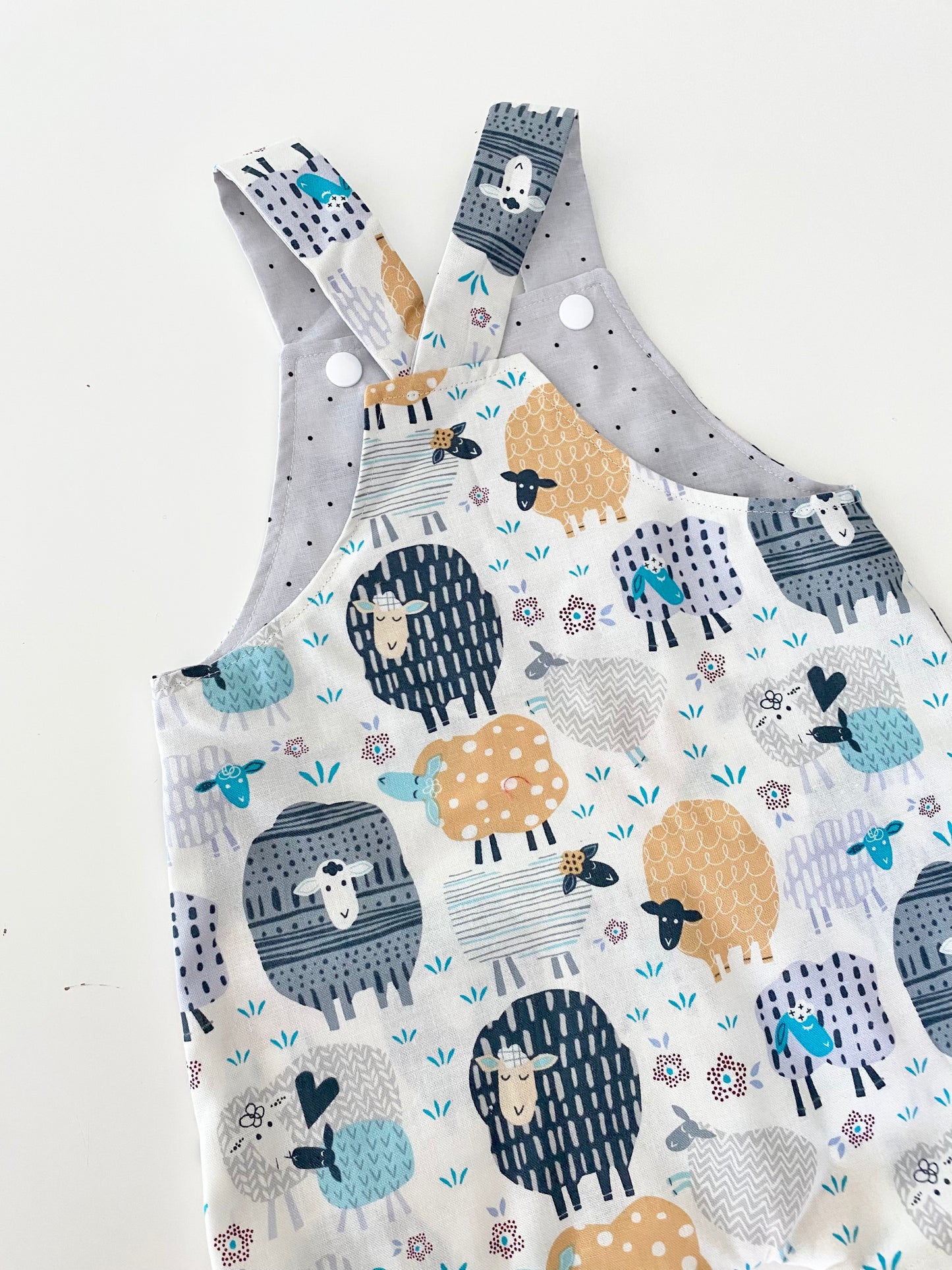 Sheep Dungarees baby romper