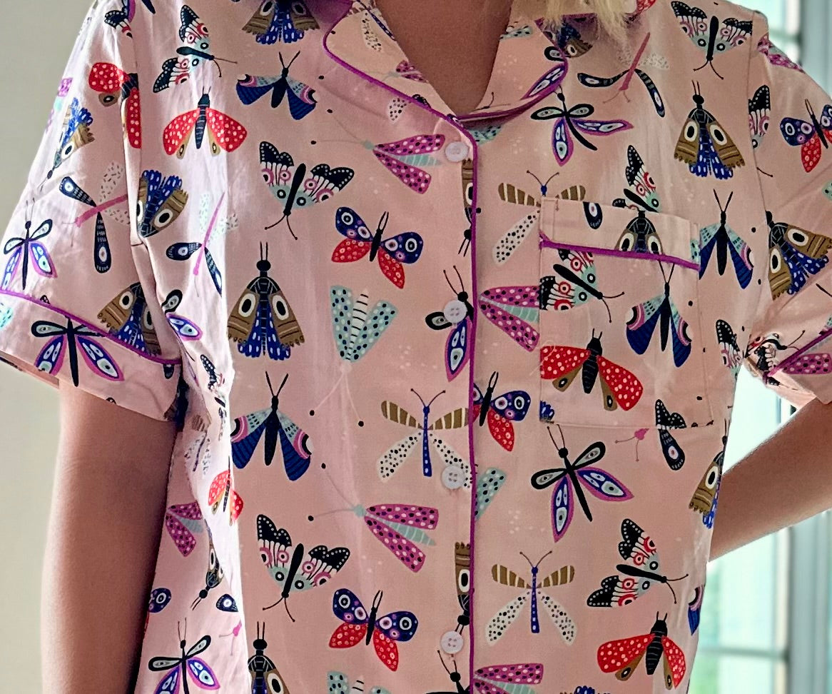 Dragonfly / Butterfly Pyjama set with elastic bottoms - SHORT set