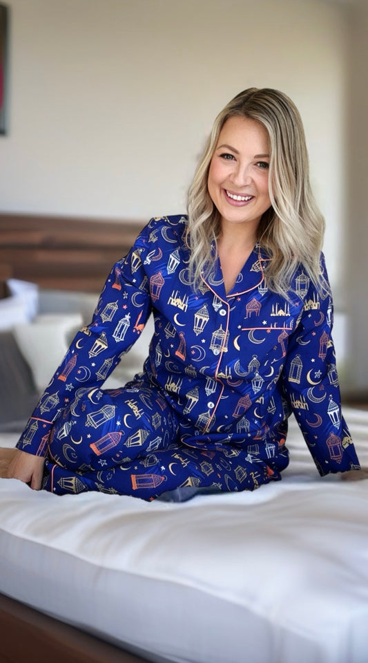 Cotton 'Lanterns' Pyjama set with elastic bottoms - LONG set