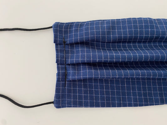 Navy Blue checks re- usable adjustable face cover