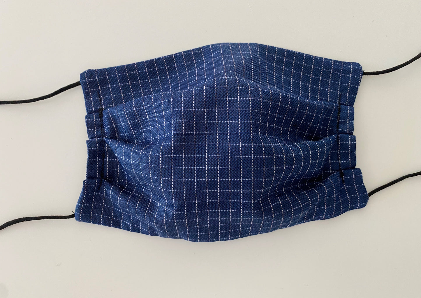 Navy Blue checks re- usable adjustable face cover