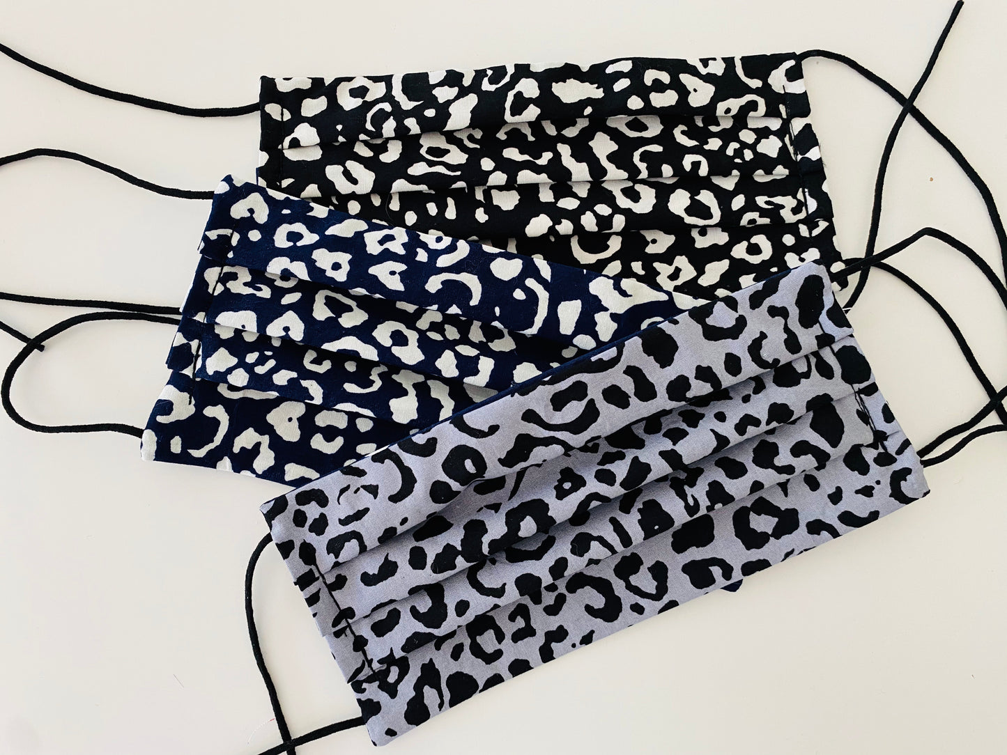 Leopard print cotton re- usable adjustable face cover / mask
