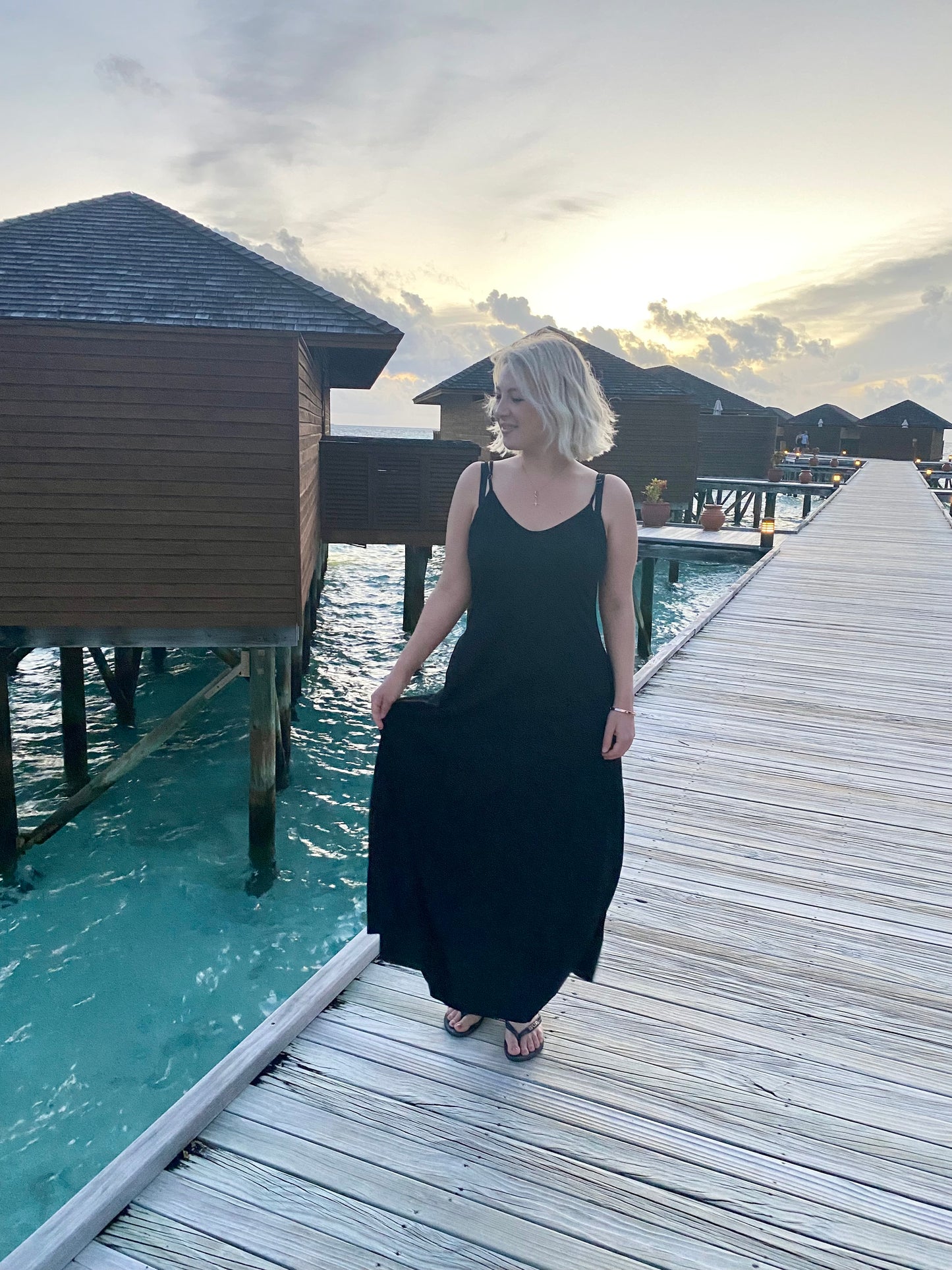 The Essential Maxi Dress in Black, with pockets